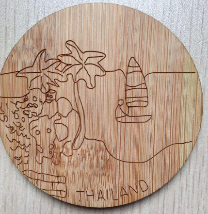 木制品采用激光打标机进行打标,雕刻的优点